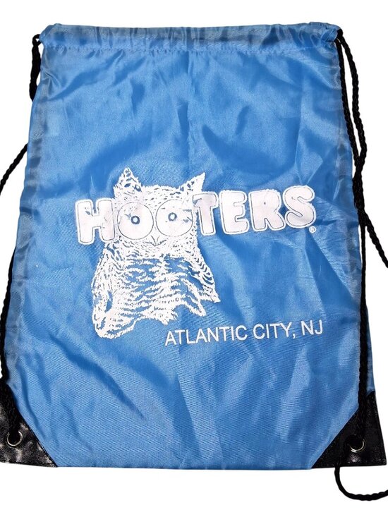 Hooters Handbags - Hooters Atlantic City Cinch Sack Bag Tote Blue Owl Bar Restaurant Tote NJ